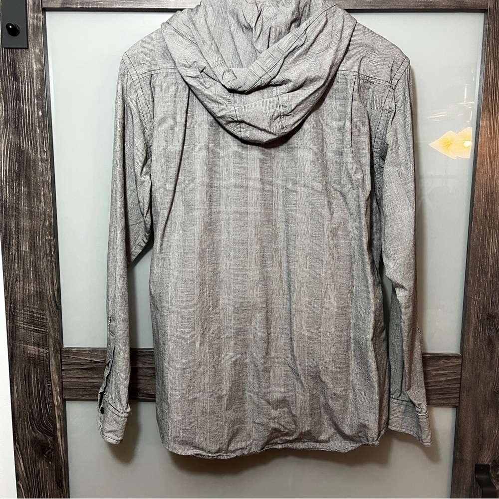 Ezekiel Hooded Button Up Men's Size L Outdoor California 100% Cotton Charcoal - Picture 7 of 15